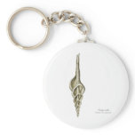 A spindle snail keychain