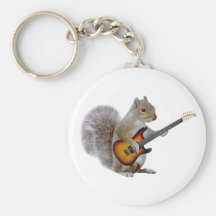 A Squirrel Playing Guitar Keychain