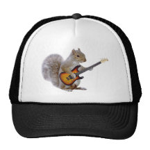 A Squirrel Playing Guitar Trucker Hats