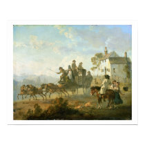 A Stage Coach on a Country Road, 1792 (oil on pane posters