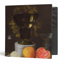 A Still Life with a Glass and Fruit on a Ledge binders
