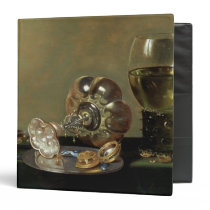 A still life with glass of wine binders