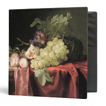 A still life with grapes, plums binders