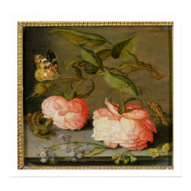 A Still Life with Roses on a Ledge posters