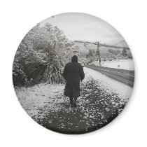 A Stroll in the Snow Refrigerator Magnets