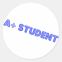A+ Student Round Stickers