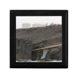 A surfboard sits on the beach in Florida on cliff Keepsake Box