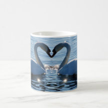 A Swan Heart Kiss, Reflections of Love Coffee Mug
