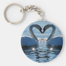 A Swan Heart Kiss, Reflections of Love Keychains
