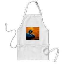 A Swan Taking a Last Minute Swim at Sunset Aprons