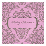 A Sweet Array of Pink and Grey Custom Invites