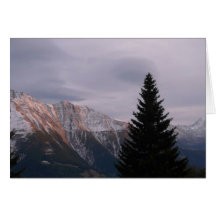 A Swiss Mountain at Sunset 02 Greeting Cards