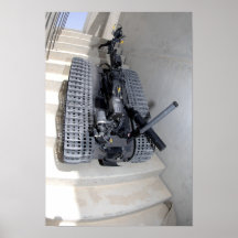 A Talon 3B robot unit climbing a flight of stai Poster