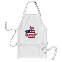 A Teapot in American Flag Colours Aprons