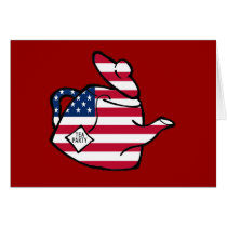A Teapot in American Flag Colours Greeting Cards