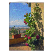 "A Terrace, Tuscany" Greeting Cards