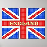 A textured Union Jack flag with England written ac Posters
