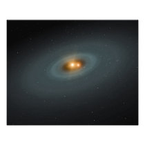A tight pair of stars and a surrounding disc photographic print