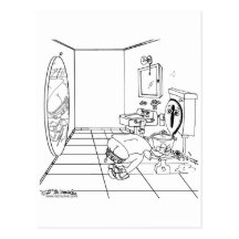A Toilet Embarrassed by a Butt Crack Post Card