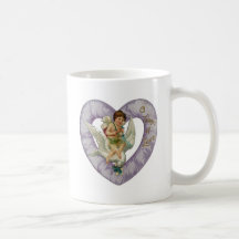 A Token of Love Lavender Heart Coffee Mugs
