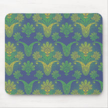 a touch of peacock damask design 2 mouse pad