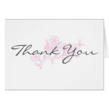 A touch of pink Thank You Cards