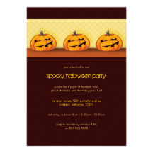 A Trio of Spooky Pumpkins | Halloween Party Invita Custom Announcements