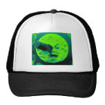 A Trip to the Moon (Aqua Marine Retro Sci Fi) Mesh Hats