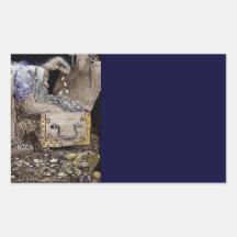 A Troll and His Treasure Rectangular Stickers