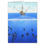 A Trolling Boat Greeting Cards