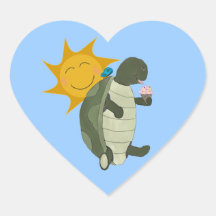 A Turtle Eating Ice Cream Stickers