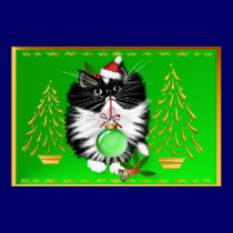 A Tuxedo Merry Christmas Poster posters