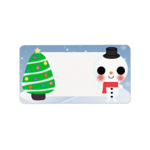 A Very Kawaii Christmas Personalized Address Labels