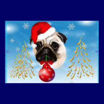 A Very Merry Christmas Pug Yard Sign posters