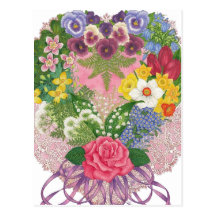 A Victorian Nosegay Valentine Postcard