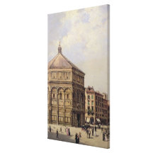 A View of the Baptistry in Florence (panel) Gallery Wrapped Canvas