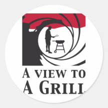 a view to a grill runde aufkleber