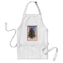 A Vintage  Happy Christmas Tree Apron