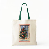 A Vintage  Happy Christmas Tree Bag