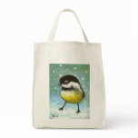 A walk in the snow tote bags