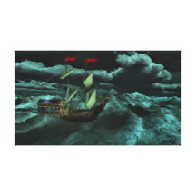 A Wild and Stormy Sea Canvas Print