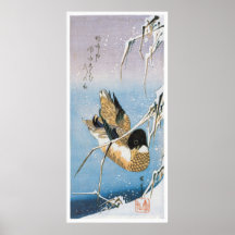 A Wild Duck Swimming, by Utagawa Hiroshige Poster