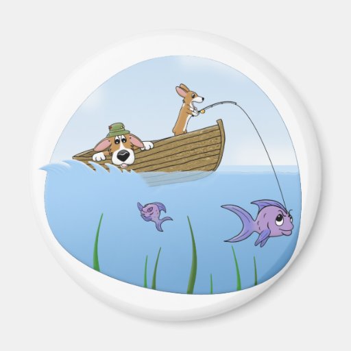 A Wild Ride Corgi Fishing Magnet