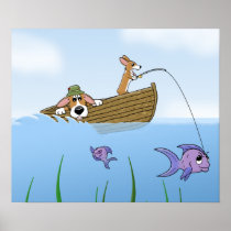 A Wild Ride Corgi Fishing Poster