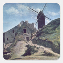 A Windmill at Montmartre, 1840-45 Sticker