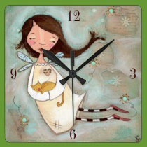 A Wing and A PUrr - Wall Clock wall clocks