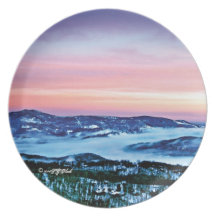 A Winter's Sunset Dinner Plate