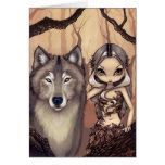 "A Wolfish Friend" Greeting Card cards