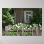 A wooden hut photograph poster