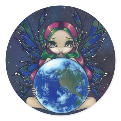 "A World in Good Hands" Sticker by strangeling
